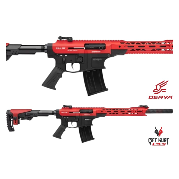 Derya MK-12 AS-104S Kırmızı-Siyah Şarjörlü Yivsiz Av Tüfeği